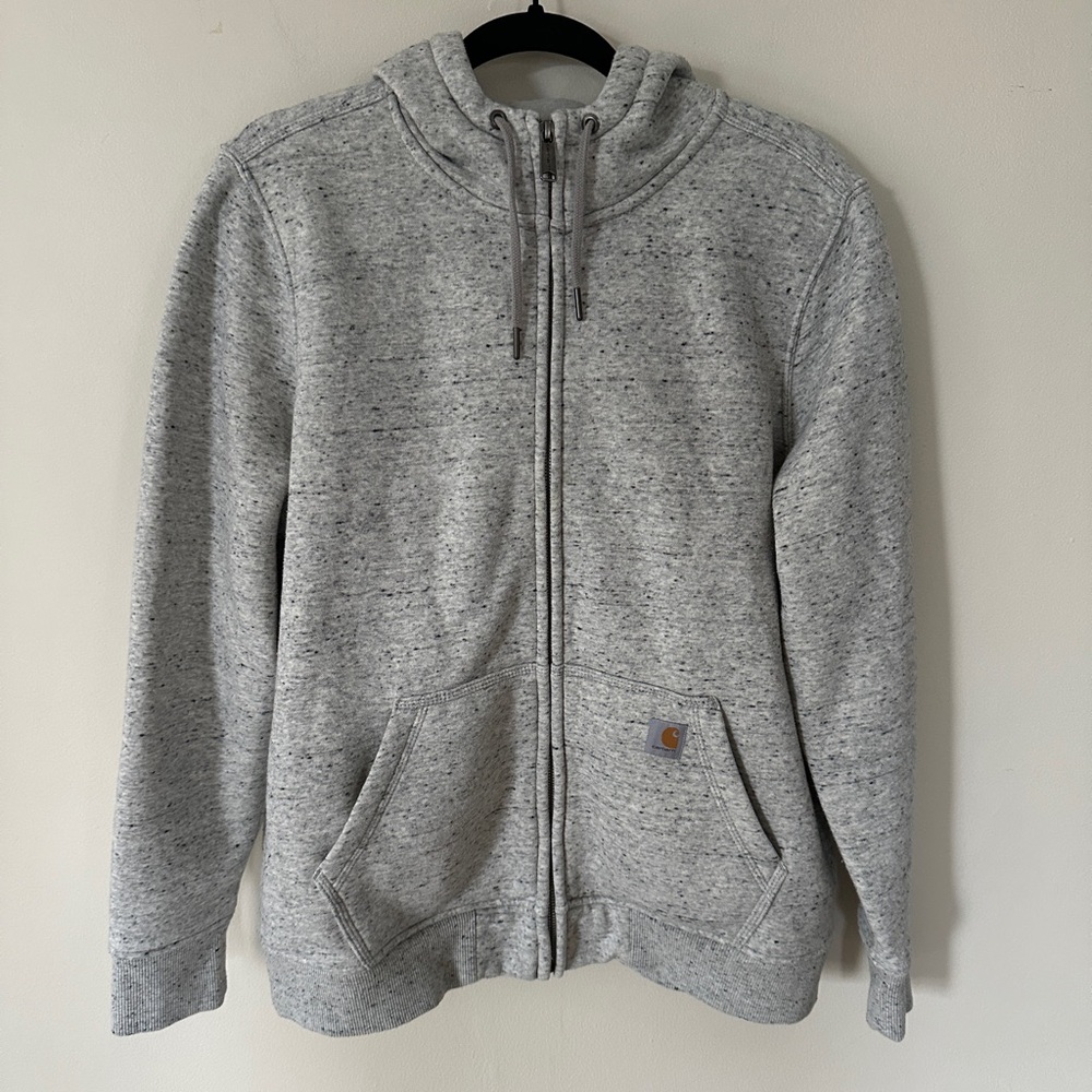 Carhartt full zip hoodie heathered gray speckle XL